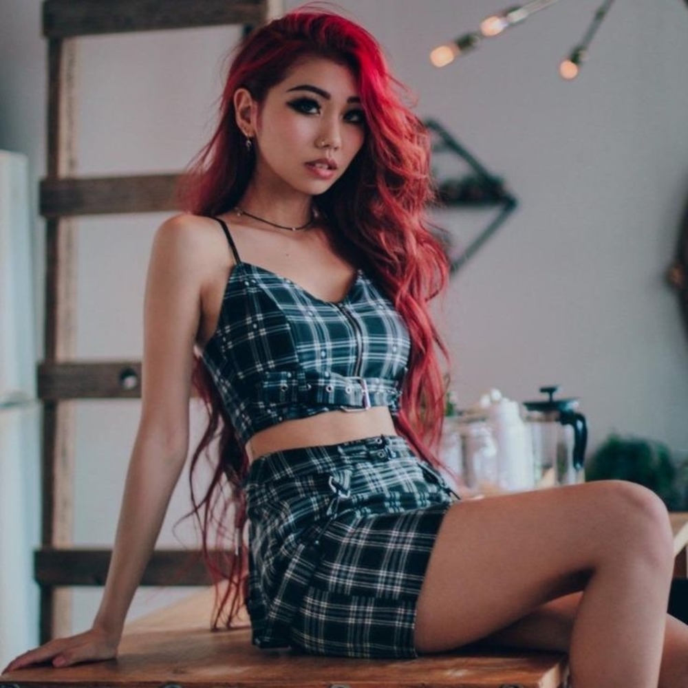 Lychee The Label Salt N' Pepper Suspender Skirt